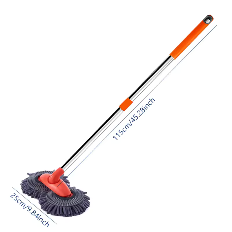 Telescopic Car Wash Brush 180 Degree Rotating Head Microfiber Scratch Free Cleaning Tool