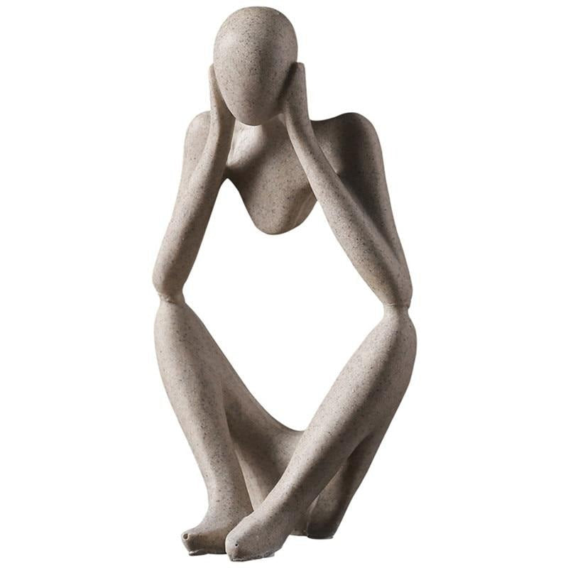 The Thinker Abstract Sculpture – Handcrafted Modern Art Decor