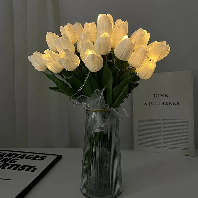Tulip LED Night Light Portable Decorative Flower Bedside Lamp Warm Ambient Light