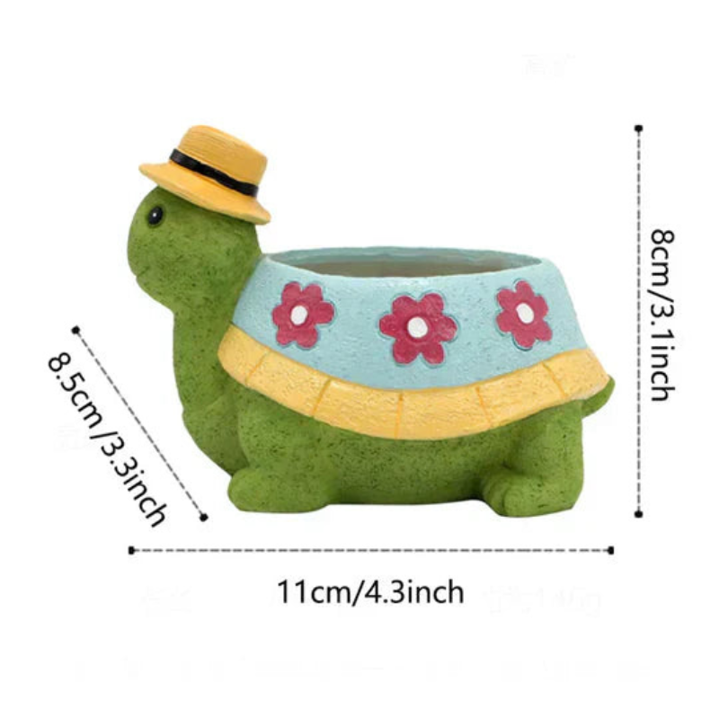 Turtle Shaped Plant Pot Decorative Garden Planter Indoor Outdoor Flower Pot
