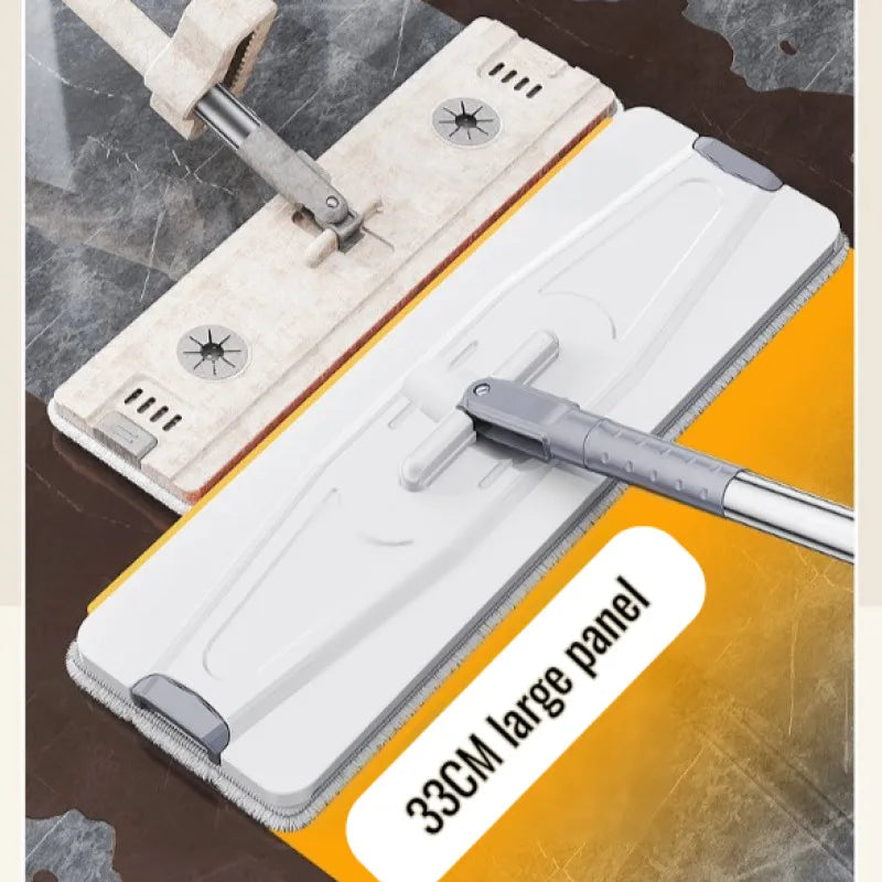 Ultra-Thin Self-Wringing Flat Mop Lightweight Floor Cleaning Tool