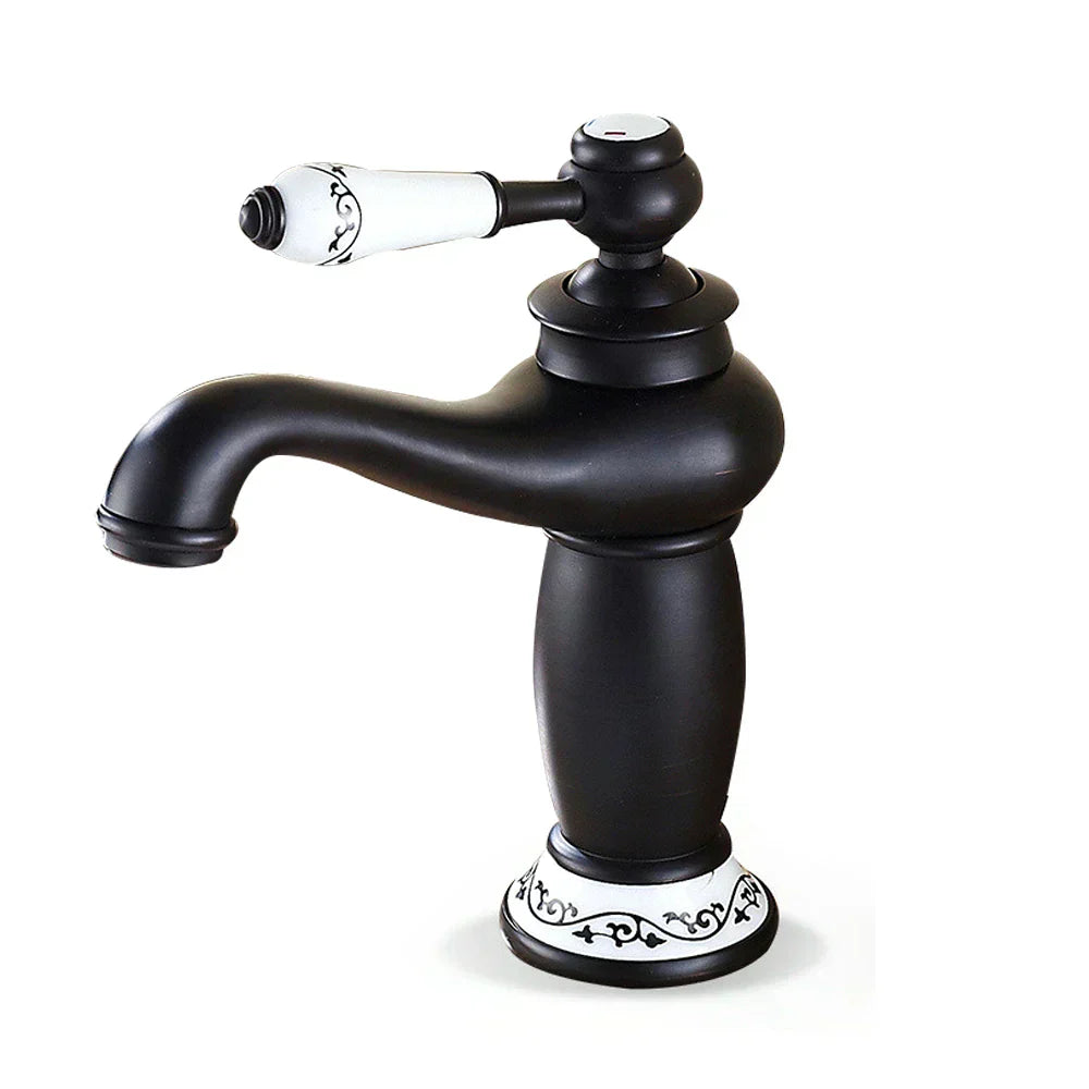 Vintage Bathroom Sink Faucet Single Handle Basin Mixer Retro Style Tap