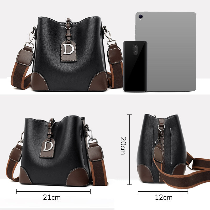 Vintage Leather Crossbody Shoulder Bag for Women Stylish Retro Handbag with Adjustable Strap