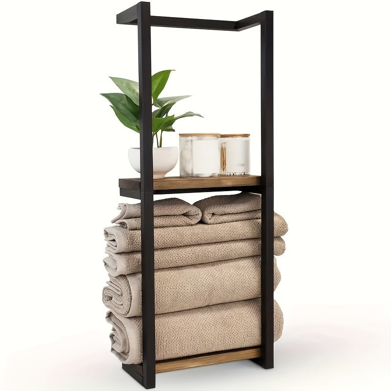 Wall Mounted Towel Rack Stainless Steel Space Saving Bathroom Storage Organizer