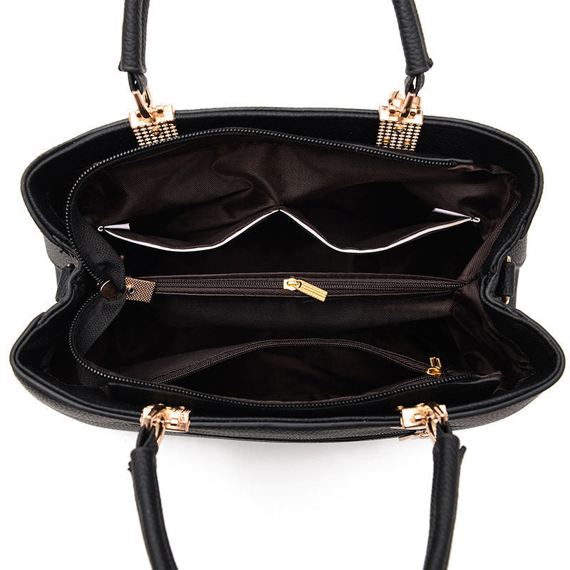Women Shoulder Bag with Star Charm Bow Detail Soft Handle Modern Structured Handbag