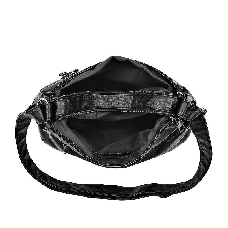 Women’s Crossbody Shoulder Bag Large Capacity Handbag with Multiple Zipper Pockets