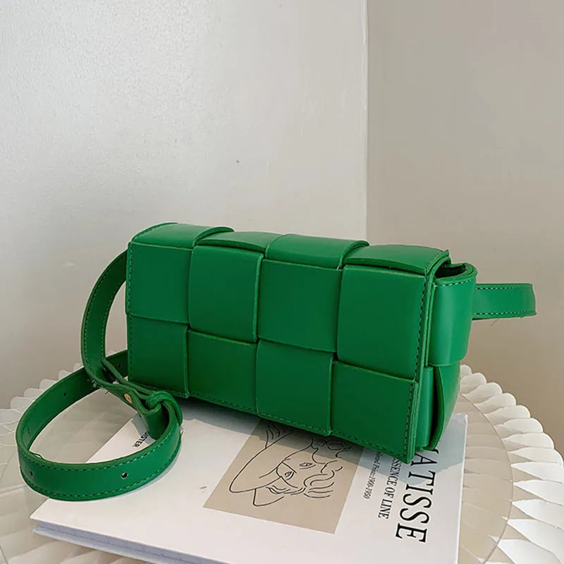Women’s Crossbody Waist Bag Stylish Adjustable Strap Belt Bag with Woven Design