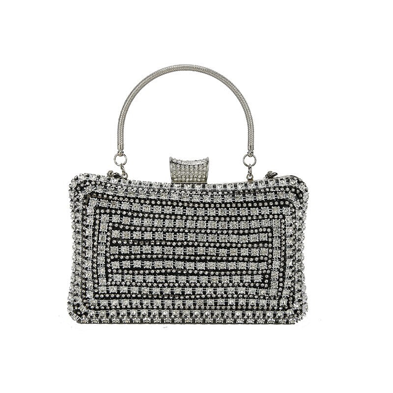 Women's Geometric Pattern Clutch Bag Compact Structured Evening Purse