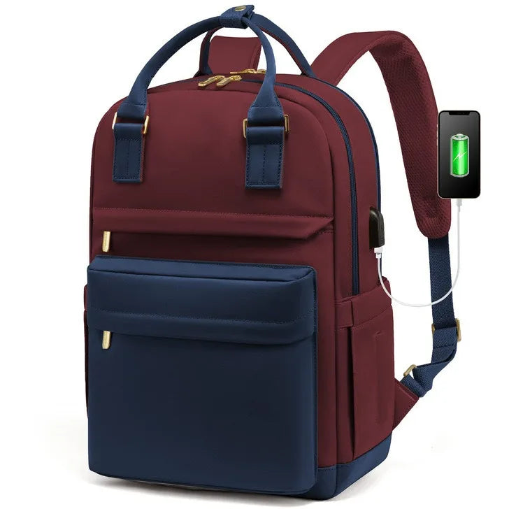 Women’s Waterproof Laptop Backpack 17 Inch with USB Charging Port – Elegant Backpack for School, Work and Travel