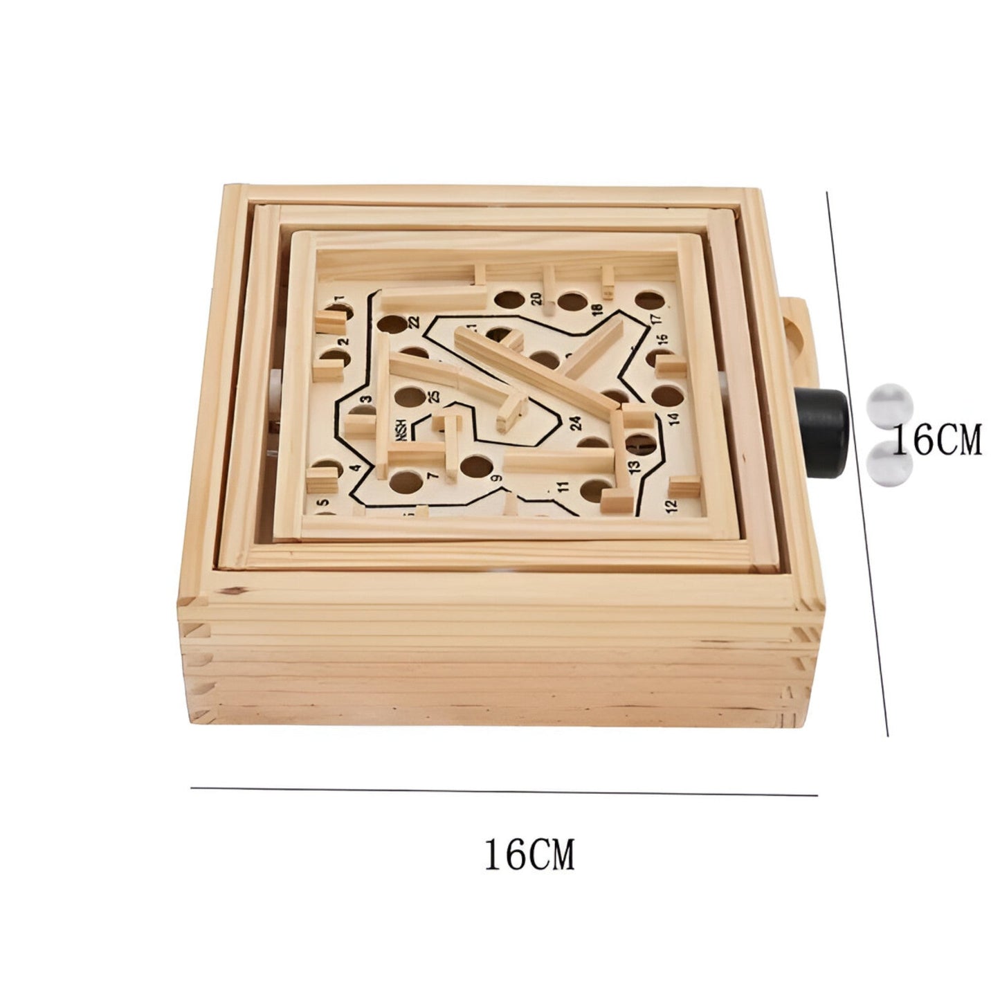 Wooden Maze Puzzle Game Brain Teaser Toy Skill Development