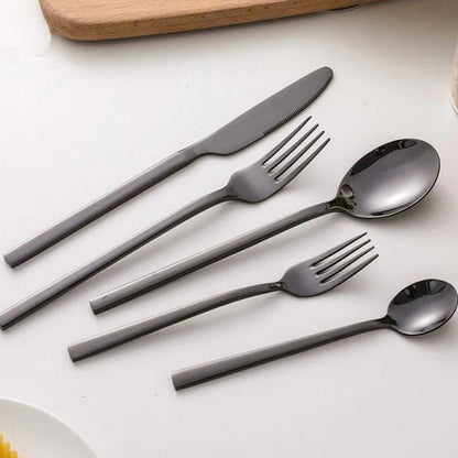 24 Piece Stainless Steel Cutlery Set Fork Knife Spoon Teaspoon Flatware Set for 6 People