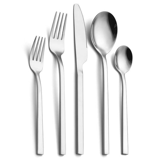 24 Piece Stainless Steel Cutlery Set Fork Knife Spoon Teaspoon Flatware Set for 6 People