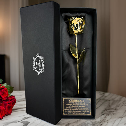 24K Gold Dipped Real Rose Preserved Luxury Love Gift