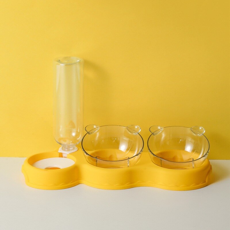 3 In 1 Cat Feeder Station Automatic Water Dispenser Double Bowls