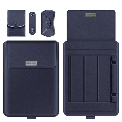 3 In 1 Laptop Stand Sleeve Mouse Pad Ergonomic PU Leather Adjustable