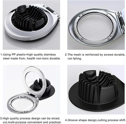 3 In 1 Stainless Steel Egg Slicer Cutter Three Way Kitchen Tool