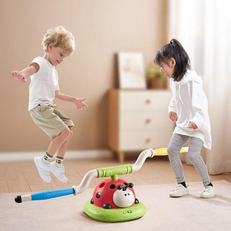 3 in 1 Kids Active Play Toy Jump Ring Toss and Rocket Launcher Game Set