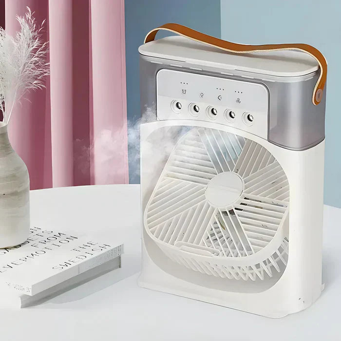 3-in-1 Portable Air Cooler Fan with 7-Colour LED Light for Home, Office and Outdoor Use