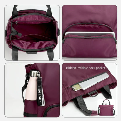 3-in-1 Women’s Backpack and Shoulder Bag, Lightweight Nylon Day Bag, 12L Capacity