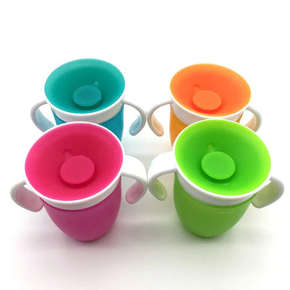 360 Trainer Cup with Handles Spill Resistant Toddler Sippy Cup Lightweight Baby Learning Drinking Cup