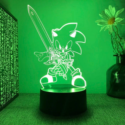 3D Sonic LED Night Light Touch Control USB Gaming Bedroom Lamp