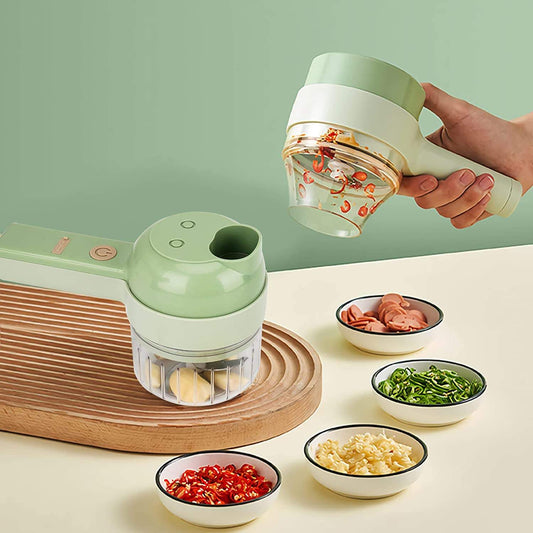 4 in 1 Electric Handheld Food Chopper Vegetable Garlic Meat Herb Portable Cutter
