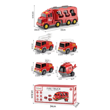 5 in 1 City Transport Truck Toy with Lights and Sounds for Kids