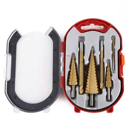 6 Piece Drill Bit Set with Twist Drill Bits and Step Drill Bits with Storage Case Metal Wood Plastic DIY