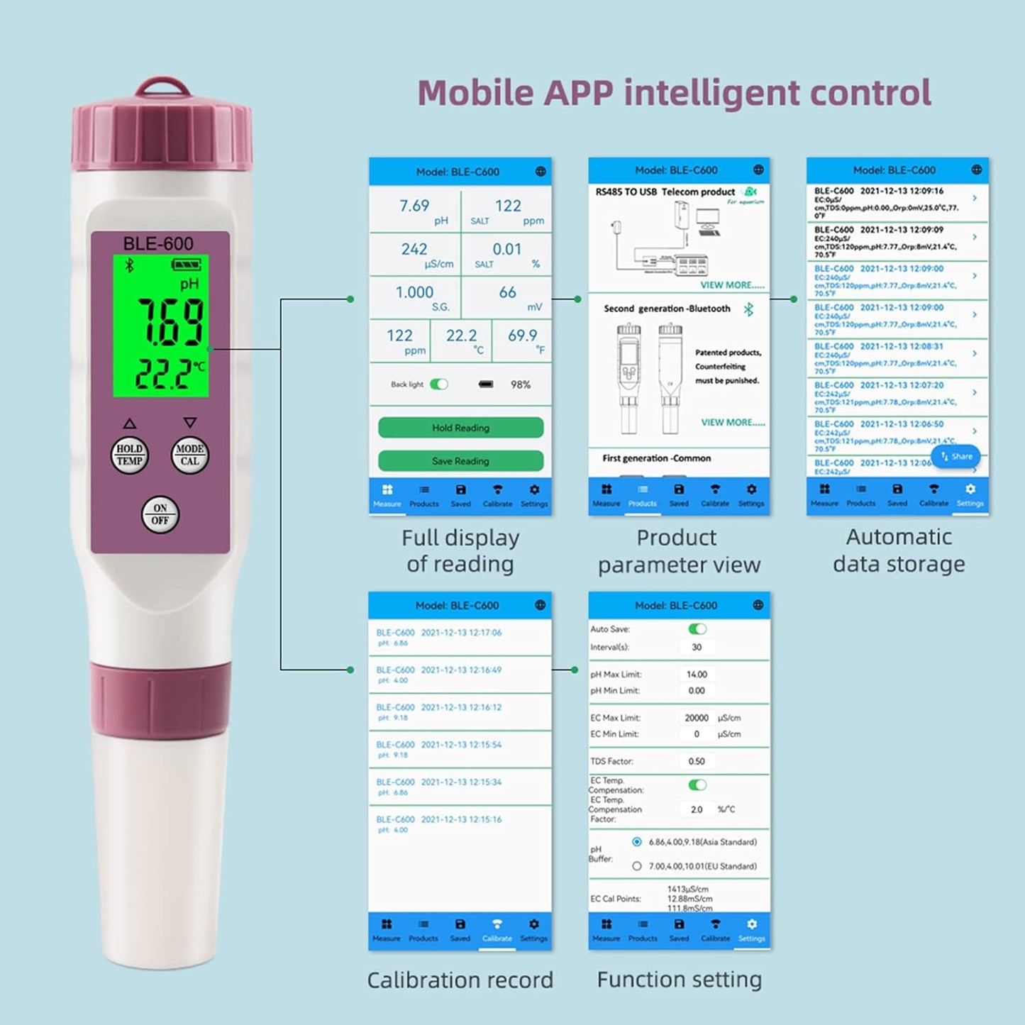 7 in 1 Smart Water Quality Tester Pool Spa Digital Monitor
