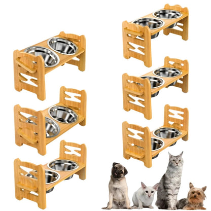 Adjustable Elevated Dog Bowl Stand Non Slip Raised Pet Feeder with Double Bowls