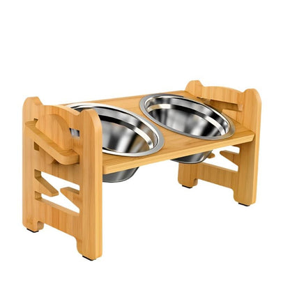 Adjustable Elevated Dog Bowl Stand Non Slip Raised Pet Feeder with Double Bowls