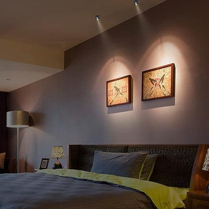 Adjustable LED Spotlight Wall Light with Remote Control 300 Degree Rotating Accent Light