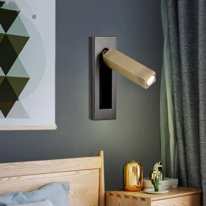 Adjustable LED Wall Reading Light Modern Pull Out Bedside Wall Lamp for Bedroom