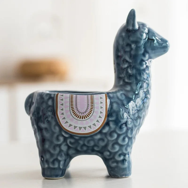 Alpaca Plant Pot Cute Animal Succulent Planter Decorative Indoor Desk Flower Pot