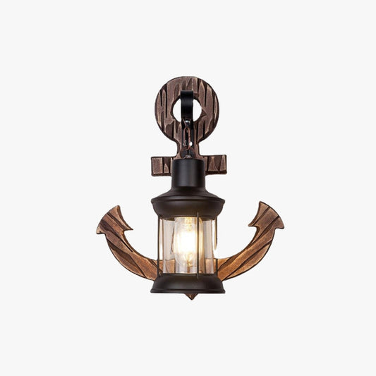 Anchor Wall Lamp with Vintage Lantern Nautical Wall Light for Coastal Home Decor
