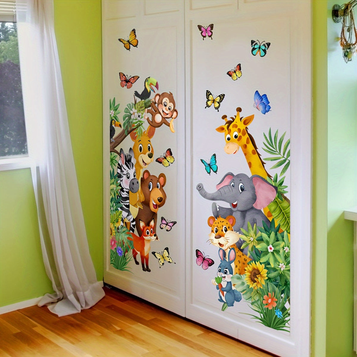 Animal Wall Stickers Kids Room Decor Playful Nursery Wall Decals for Bedroom and Playroom Decoration