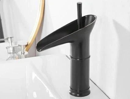 Antique Waterfall Bathroom Sink Faucet Solid Brass Single Handle Mixer Tap