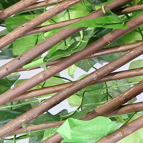 Artificial Leaf Privacy Fence Screen Expandable Garden Trellis Wall with Decorative Foliage