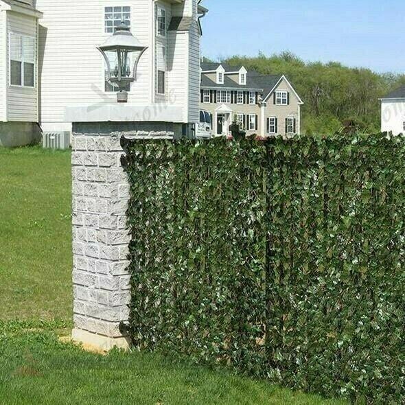 Artificial Leaf Privacy Fence Screen Expandable Garden Trellis Wall with Decorative Foliage