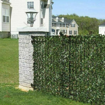 Artificial Leaf Privacy Fence Screen Expandable Garden Trellis Wall with Decorative Foliage