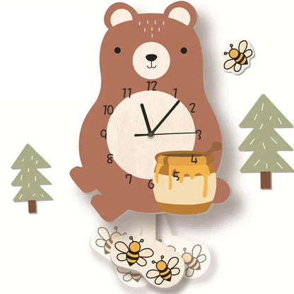 Artistic Animal Wall Clock Modern Decorative Silent Wall Clock for Living Room Bedroom Decor