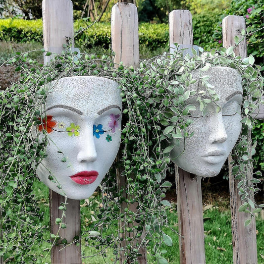 Artistic Face Wall Planter Creative Hanging Plant Pot Modern Indoor Decor