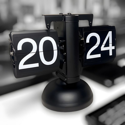 Automatic Flip Clock Silent Mechanism Retro Desk Clock Rotating Page Display Modern Decor