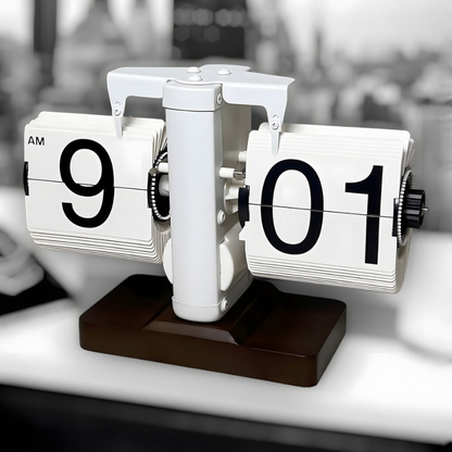 Automatic Flip Clock Silent Mechanism Retro Desk Clock Rotating Page Display Modern Decor