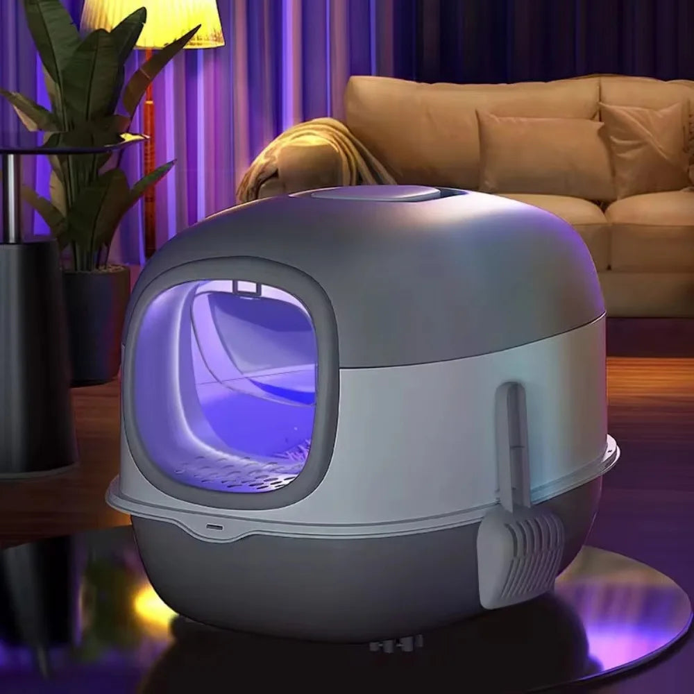 Automatic Self-Cleaning Cat Litter Box UV Sterilization Enclosed Odor Control Smart Sensor