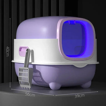 Automatic Self-Cleaning Cat Litter Box UV Sterilization Enclosed Odor Control Smart Sensor