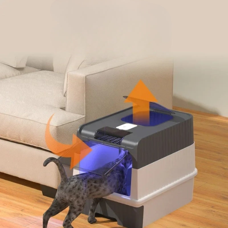 Automatic Self-Cleaning Cat Litter Box With UV Sterilization Odor Control