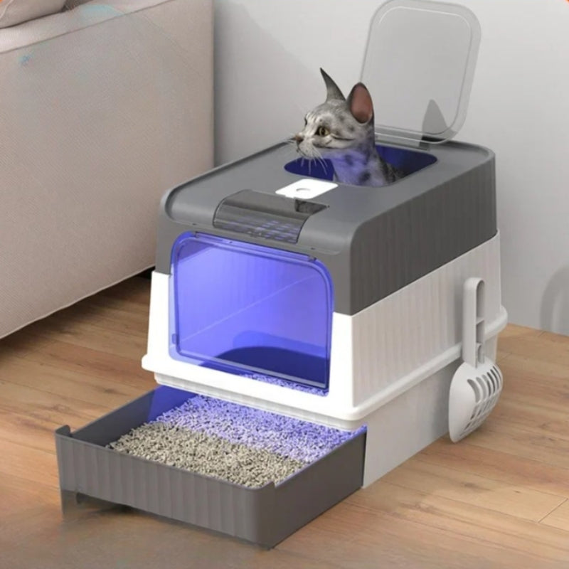 Automatic Self-Cleaning Cat Litter Box With UV Sterilization Odor Control