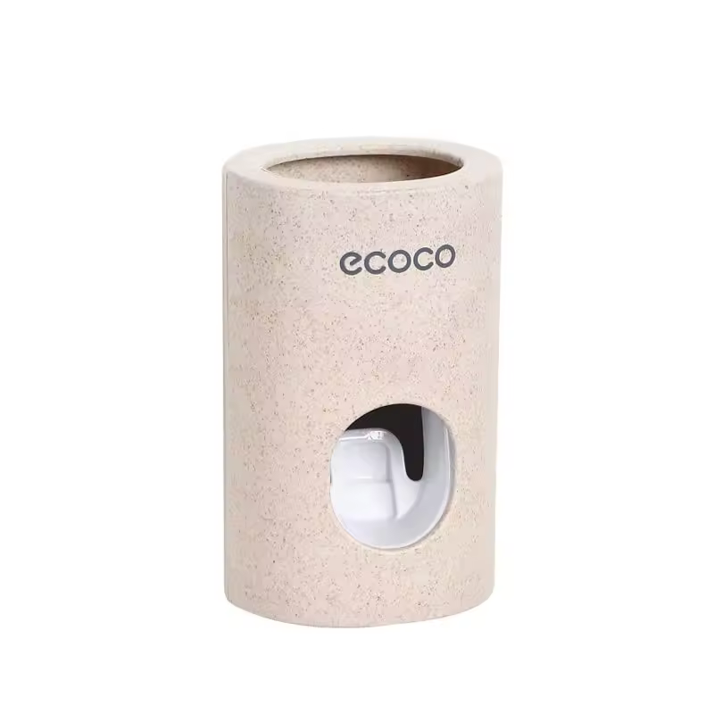 Automatic Toothpaste Dispenser Toothbrush Holder Dustproof Wall Mount Bathroom Organizer