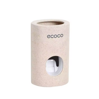 Automatic Toothpaste Dispenser Toothbrush Holder Dustproof Wall Mount Bathroom Organizer
